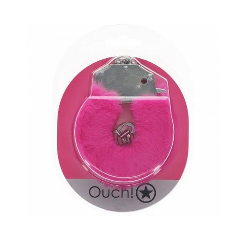 OUCH! HEAVY DUTY FLUFFY HANDCUFFS - PINK - SHTOU1046PNK