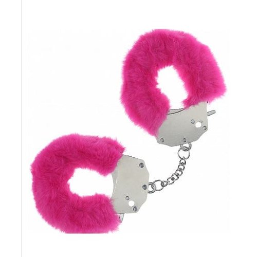 OUCH! HEAVY DUTY FLUFFY HANDCUFFS - PINK - SHTOU1046PNK