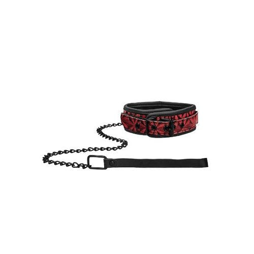 OUCH! LUXURY COLLAR WITH LEASH BURGUNDY - SHTOU343BUR