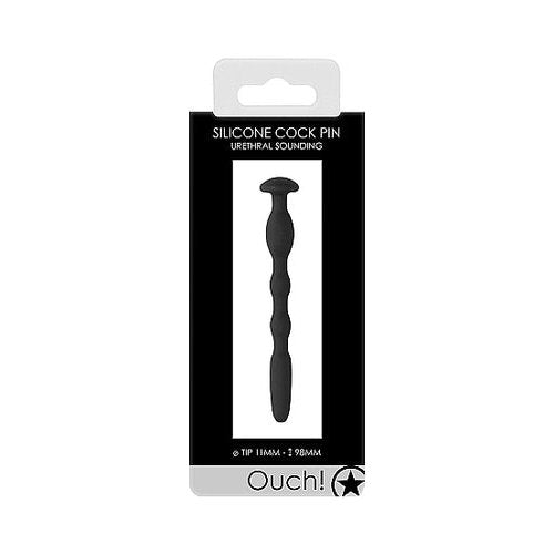 OUCH! SILICONE PENIS PLUG W/ RIBBING 0.4IN/ 11MM - SHTOU596