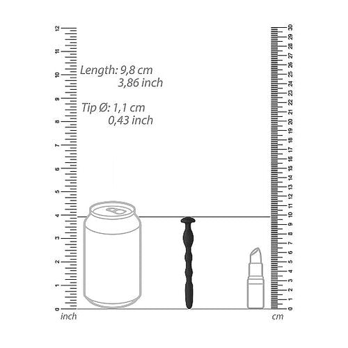 OUCH! SILICONE PENIS PLUG W/ RIBBING 0.4IN/ 11MM - SHTOU596