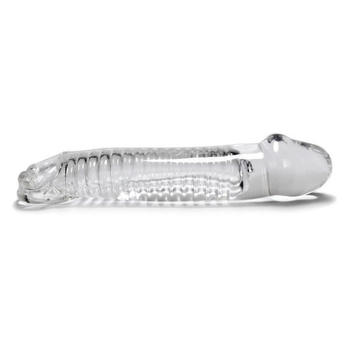 MUSCLE SMOOTH COCKSHEATH W/LENGTH INSET OXBALLS CLEAR (NET) - OX1115CLR