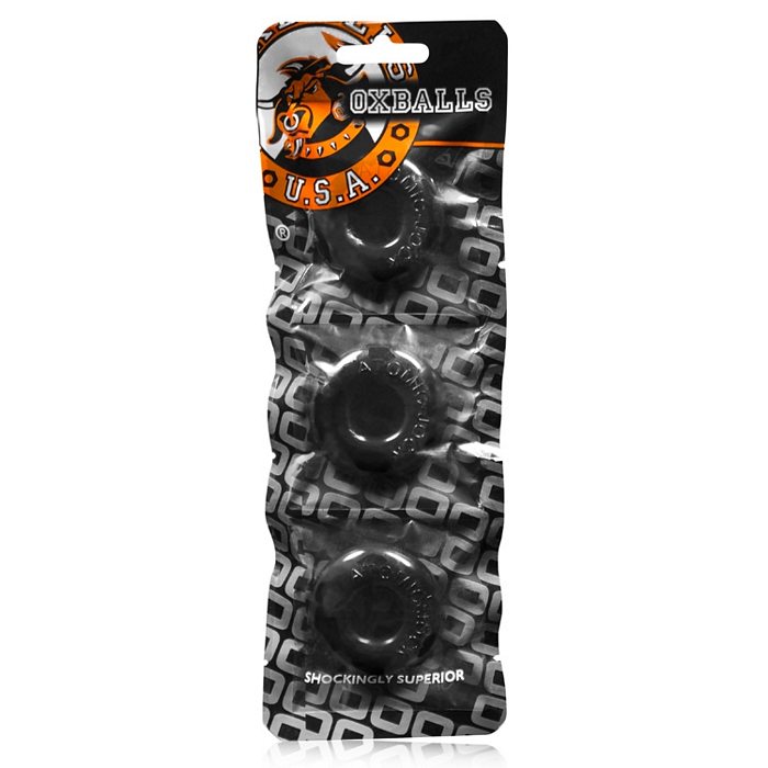 RINGER 3 PK COCKRING BLACK (NET) - OX1324BLK