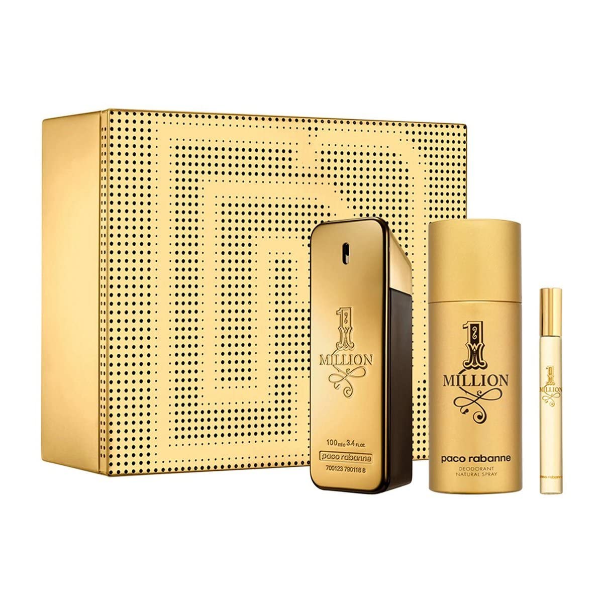 PACO RABANNE 1 MILLION 3PC SET MEN'S GIFT SET, EDT