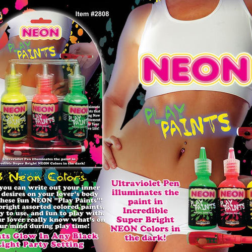 NEON BODY PAINTS 3PK CARDED