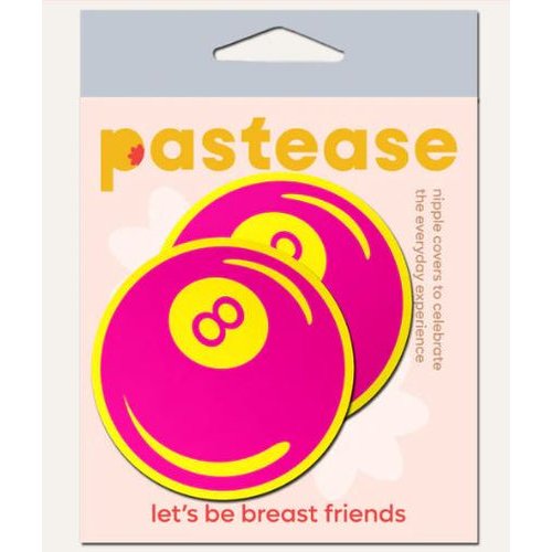 PASTEASE NEON PINK & YELLOW 8 BALL PETAL BREAST PASTIES - PAS8BALNPK5