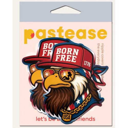 PASTEASE PATRIOTIC BORN FREE RED WHITE & BLUE A/GLORY NIPPL - PASEAGUSA5