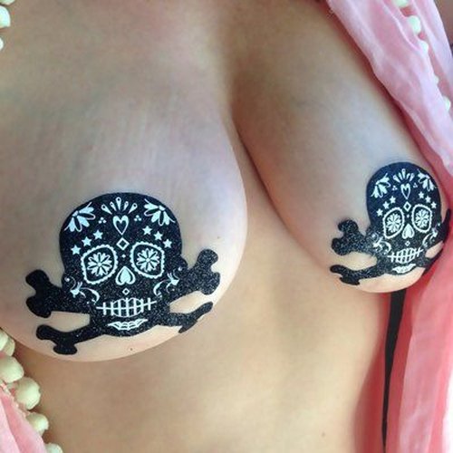 PASTEASE SKULL BLACK GLITTER CANDY - PASSKLCND