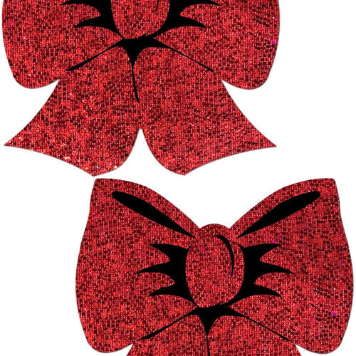 PASTEASE HOLOGRAPHIC RED BOWS - PASBOWHOLRDBK
