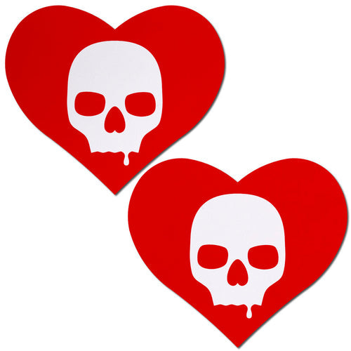 PASTEASE SULLEN SKULL RED HEARTS - PASHRTSU08