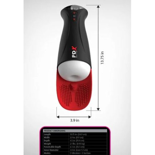 PDX ELITE FUCK-O-MATIC PRO XL WHITE/RED - PDRD55420