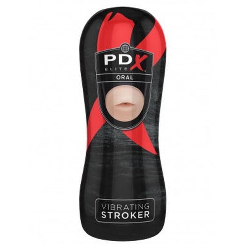 PDX ELITE VIBRATING ORAL STROKER - PDRD523
