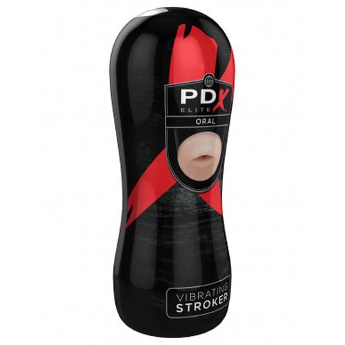 PDX ELITE VIBRATING ORAL STROKER - PDRD523