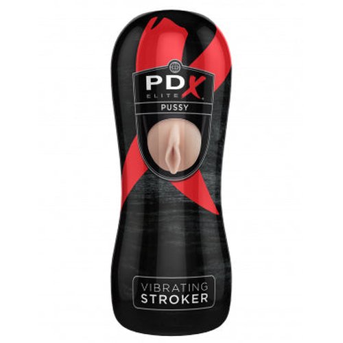 PDX ELITE VIBRATING PUSSY STROKER - PDRD521