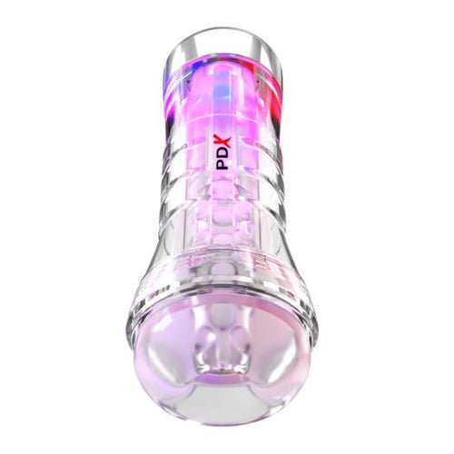 PDX ELITE VIEWTUBE XXL/SEE-THR EZ/GRIP LED STROKER CLEAR - PDRD55820