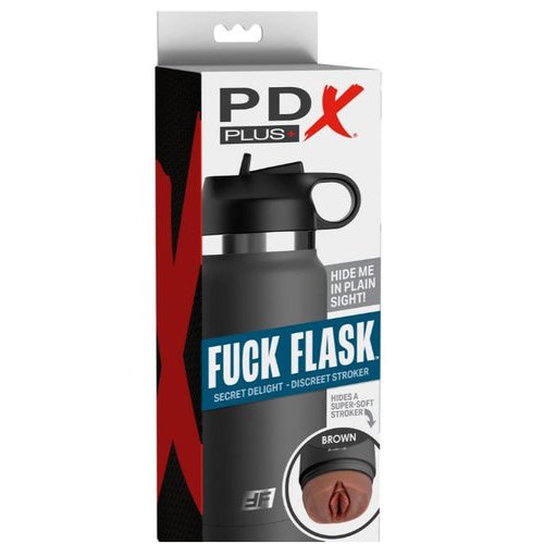 PDX PLUS FUCK FLASK SECRET DELIGHT DISCREET STROKER GREY BOTTLE BROWN - PDRD62829