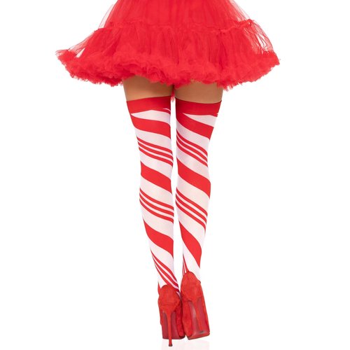 Peppermint Striped Thigh Highs - 6628      09622