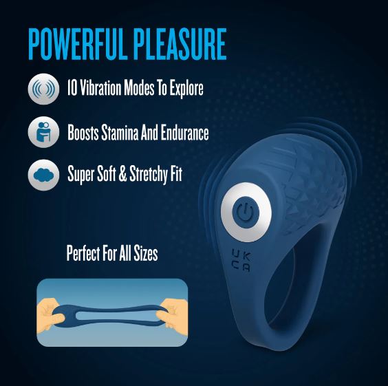 PERFORMANCE PLUS FLEX PRO VIBRATING COCK RING BLUE - BN90002