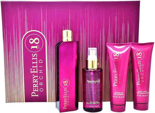 PERRY 18 ORCHID 4PC SET, WOMEN'S GIFT SET, EDP-Pinkfoxxx