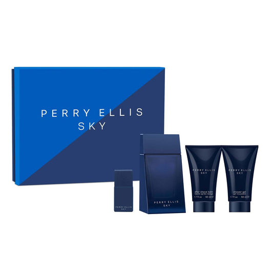 PERRY ELLIS SKY 4 PC SET, MEN'S GIFT SET, EDT-Pinkfoxxx
