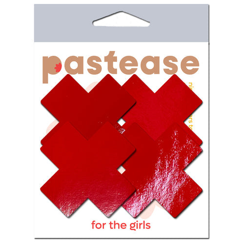 PASTEASE PETITE PLUS X FAUX LATEX RED CROSSES - PASPETPLSPLRD
