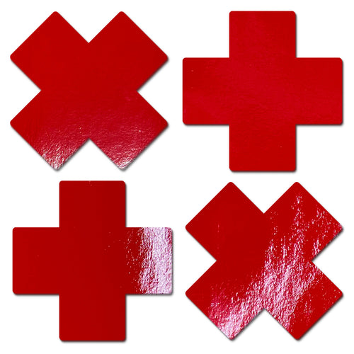 PASTEASE PETITE PLUS X FAUX LATEX RED CROSSES - PASPETPLSPLRD