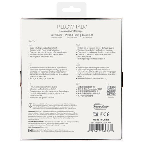 Pillow Talk Racy Mini Massager-Pink 5