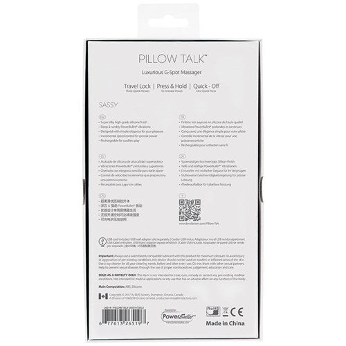 Pillow Talk Sassy G-Spot Massager-Teal 7.75