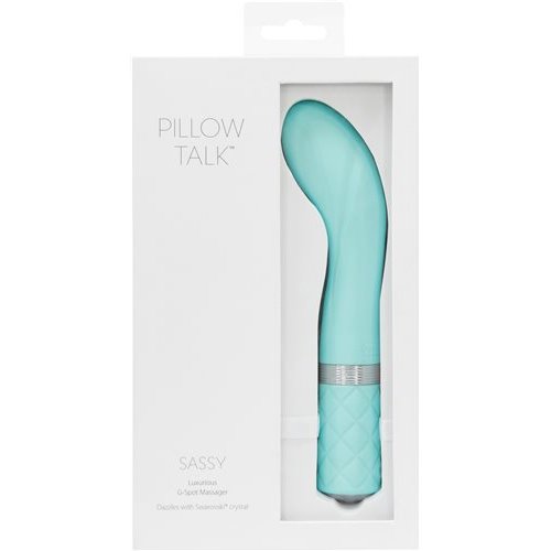 PILLOW TALK SASSY G SPOT VIBE W/SWAROVSKI CRYSTAL TEAL - BMS26519