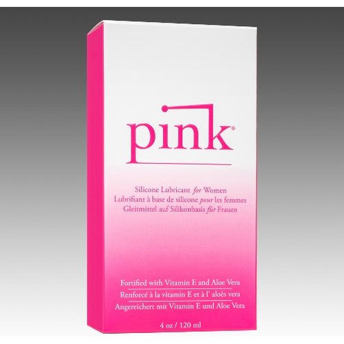 PINK SILICONE LUBE4 OZ GLASS BOTTLE - EPPL4