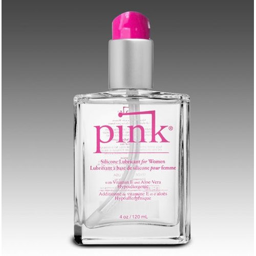 PINK SILICONE LUBE4 OZ GLASS BOTTLE - EPPL4