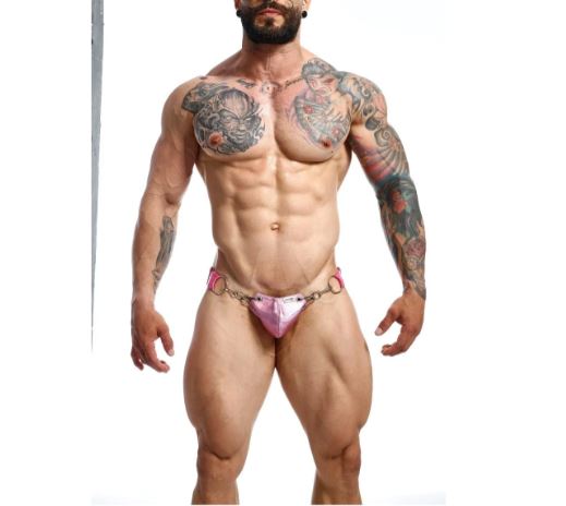 MALE BASICS DNGEON SNAP JOCKSTRAP PINK MIRROR O/S - MBDMBL03PNKM