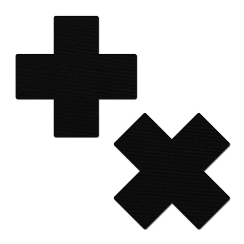 PASTEASE PLUS X FAUX LATEX BLACK CROSSES - PASPLSPLBK