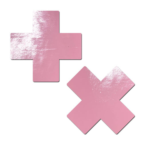 PASTEASE PLUS X FAUX LATEX BABY PINK CROSSES - PASPLSPLBPK