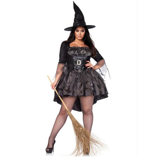 Plus Black Magic Witch Costume - 85475X    00108