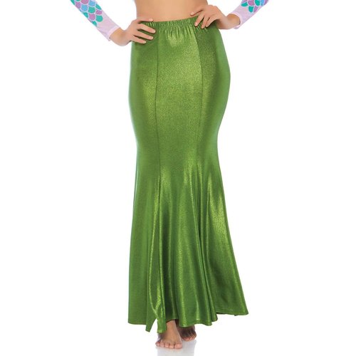 Plus Shimmer Spandex Mermaid Costume Maxi Skirt - 86771X    05308