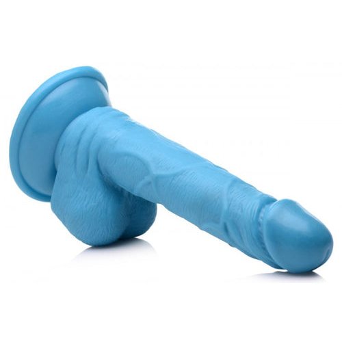 POP 6.5IN DILDO W/ BALLS BLUE - XRAG766BLU