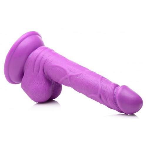 POP 6.5IN DILDO W/ BALLS PURPLE - XRAG766PUR