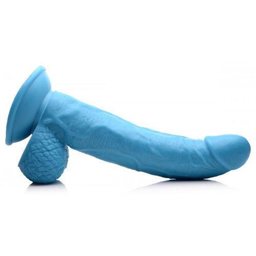 POP 7.5IN DILDO W/ BALLS BLUE - XRAG767BLU