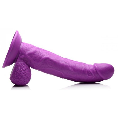 POP 7.5IN DILDO W/ BALLS PURPLE - XRAG767PUR