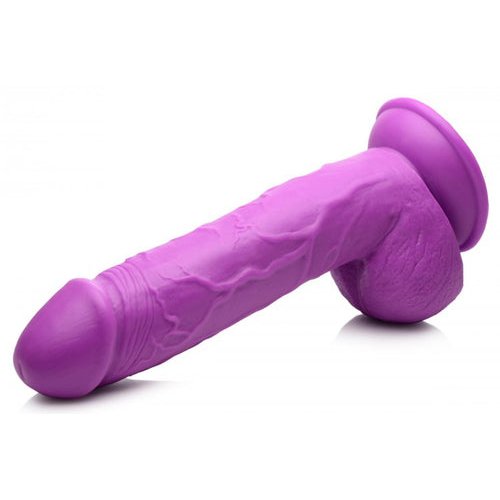 POP 8.25IN DILDO W/ BALLS PURPLE - XRAG768PUR