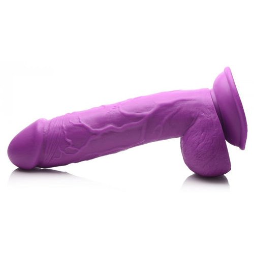 POP 8.25IN DILDO W/ BALLS PURPLE - XRAG768PUR