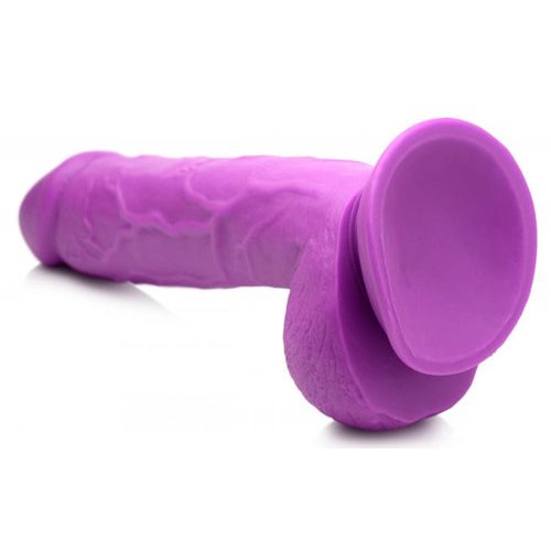 POP 8.25IN DILDO W/ BALLS PURPLE - XRAG768PUR