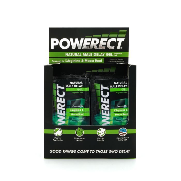 Powerect Natural Delay Gel \/ Serum Foil 54 x 5ml Sachets with POS (fragrance free) - PWNDSERPOSFF