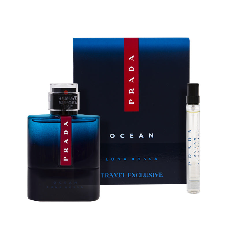 PRADA OCEAN 2PC TRAVEL SET 100ML + 10ML MINI, MEN'S GIFT SET-Pinkfoxxx