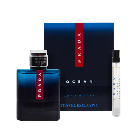 PRADA OCEAN 2PC TRAVEL SET 100ML + 10ML MINI, MEN'S GIFT SET-Pinkfoxxx