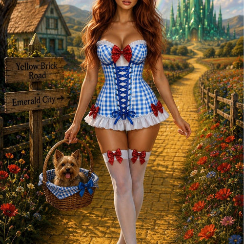 Lavish Yellow Brick Road Corset Bustier Corset with Underwire Cups