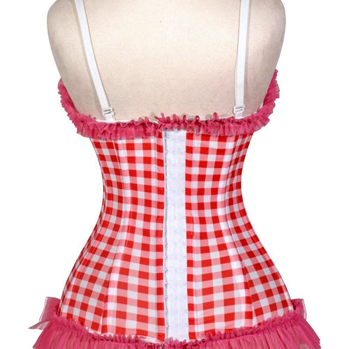 Lavish Strawberry Sweetheart Bustier Corset with Underwire Cups