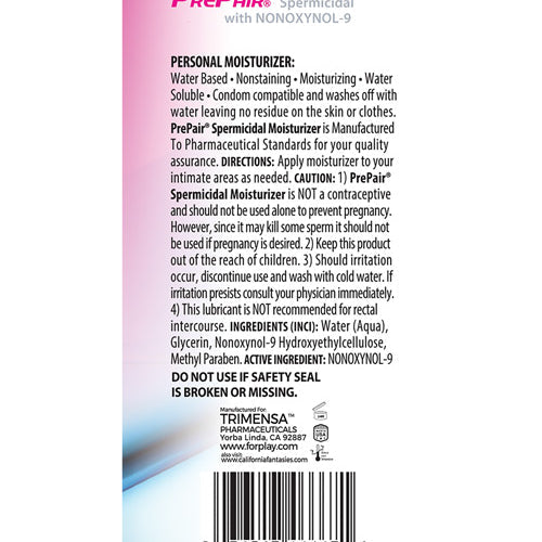 PRE PAIR SPERMICIDAL LUBE 4.5 OZ WATER BASED - FOR2024
