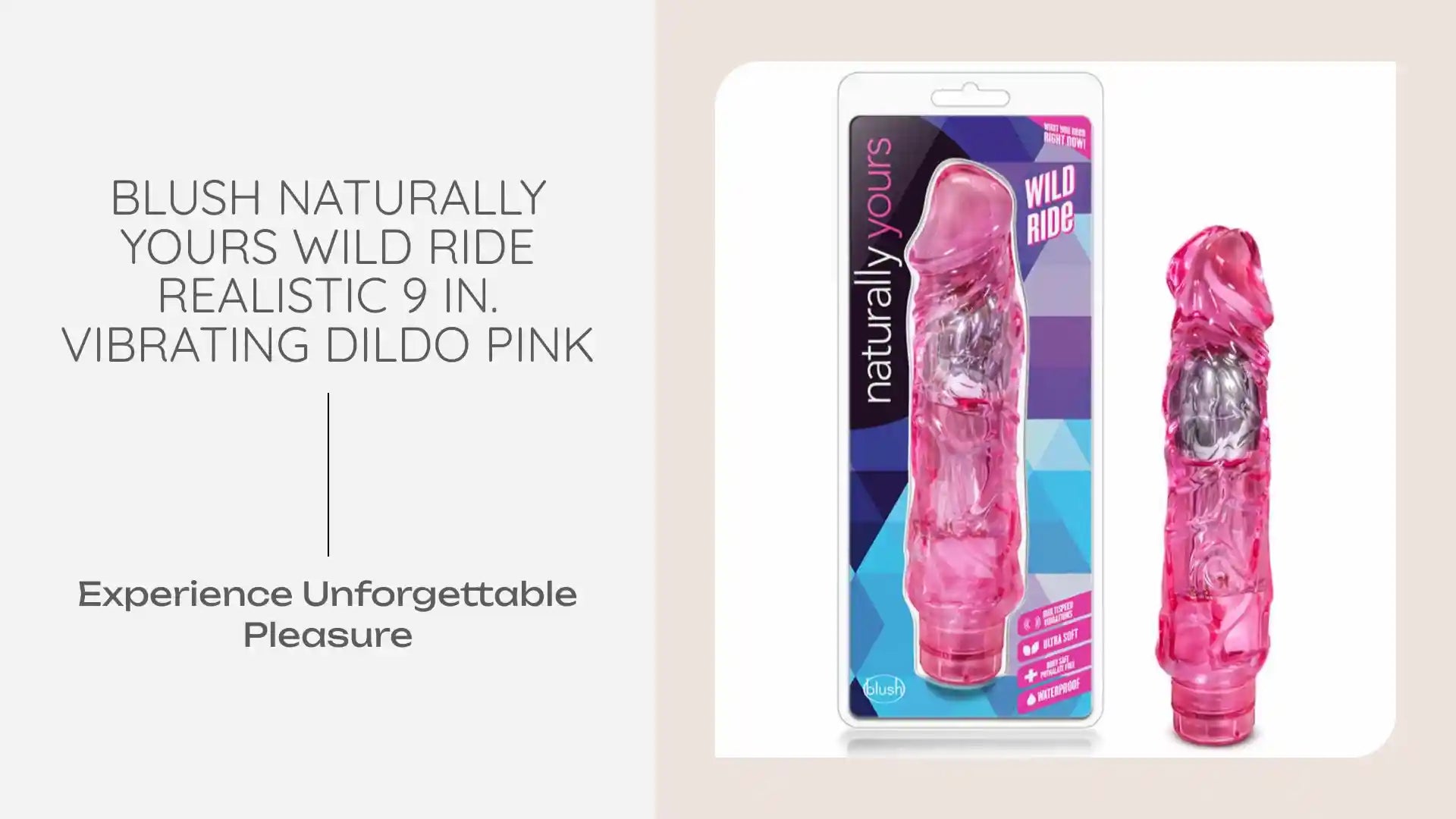 Blush Naturally Yours Wild Ride Realistic 9 in. Vibrating Dildo Pink by@Outfy